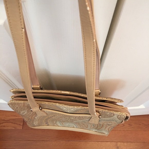 Paisley organizer pockets square purse tan pattern - Picture 5 of 13